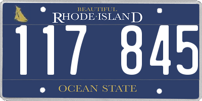 RI license plate 117845