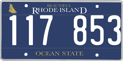 RI license plate 117853