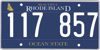 RI license plate 117857