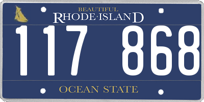 RI license plate 117868