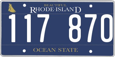 RI license plate 117870
