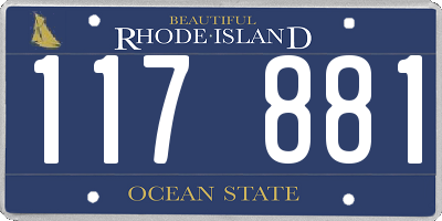 RI license plate 117881