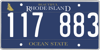 RI license plate 117883