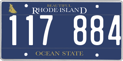 RI license plate 117884