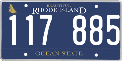 RI license plate 117885