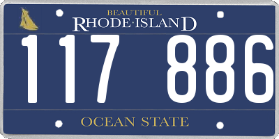 RI license plate 117886