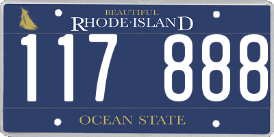 RI license plate 117888