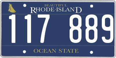 RI license plate 117889