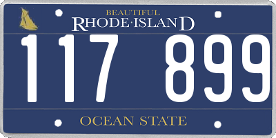 RI license plate 117899
