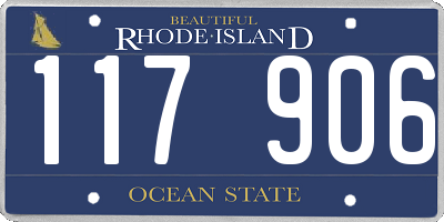 RI license plate 117906