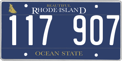 RI license plate 117907