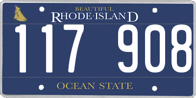 RI license plate 117908