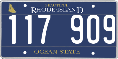 RI license plate 117909