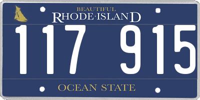 RI license plate 117915