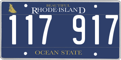 RI license plate 117917