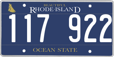 RI license plate 117922
