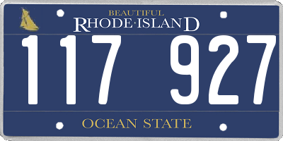 RI license plate 117927