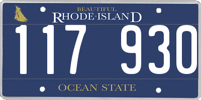 RI license plate 117930