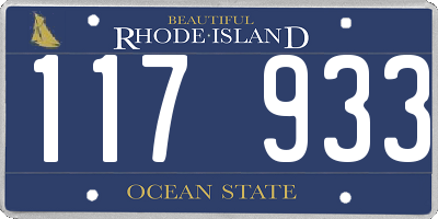 RI license plate 117933