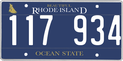 RI license plate 117934
