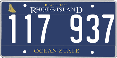 RI license plate 117937