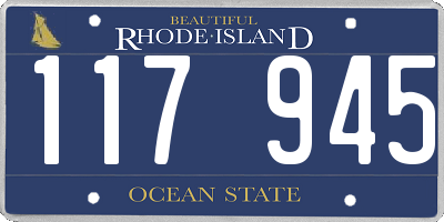RI license plate 117945