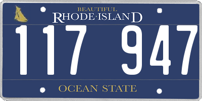 RI license plate 117947