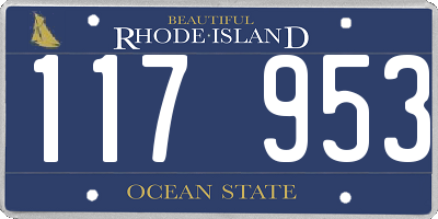 RI license plate 117953