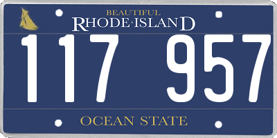 RI license plate 117957