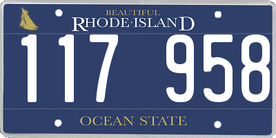 RI license plate 117958