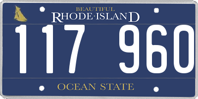 RI license plate 117960