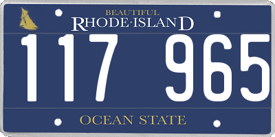 RI license plate 117965