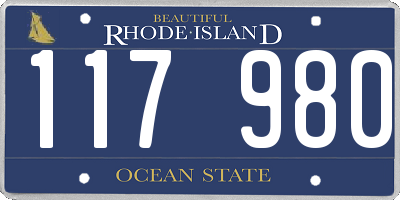 RI license plate 117980