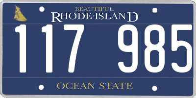 RI license plate 117985