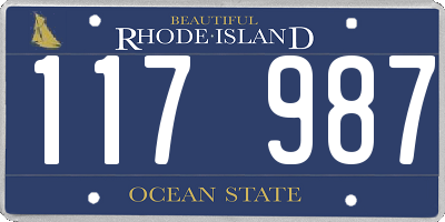 RI license plate 117987