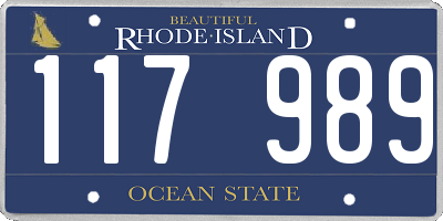 RI license plate 117989
