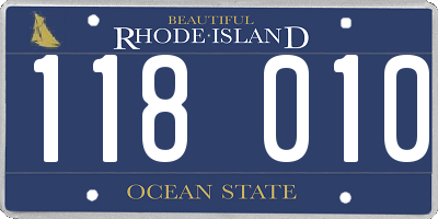 RI license plate 118010