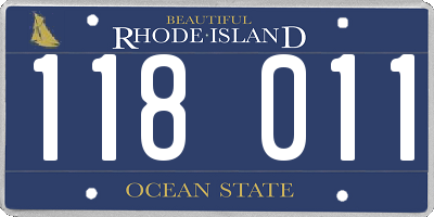 RI license plate 118011