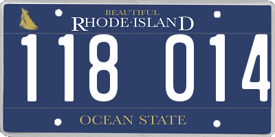 RI license plate 118014