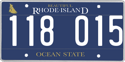 RI license plate 118015