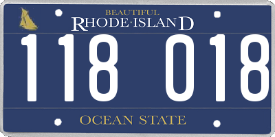 RI license plate 118018