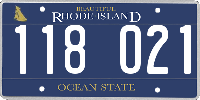 RI license plate 118021