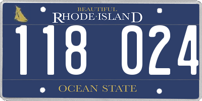 RI license plate 118024