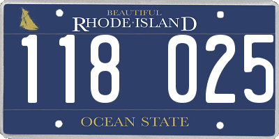 RI license plate 118025