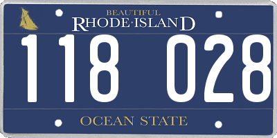 RI license plate 118028