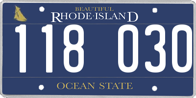 RI license plate 118030