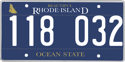 RI license plate 118032
