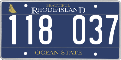 RI license plate 118037