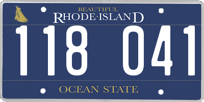 RI license plate 118041