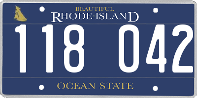 RI license plate 118042